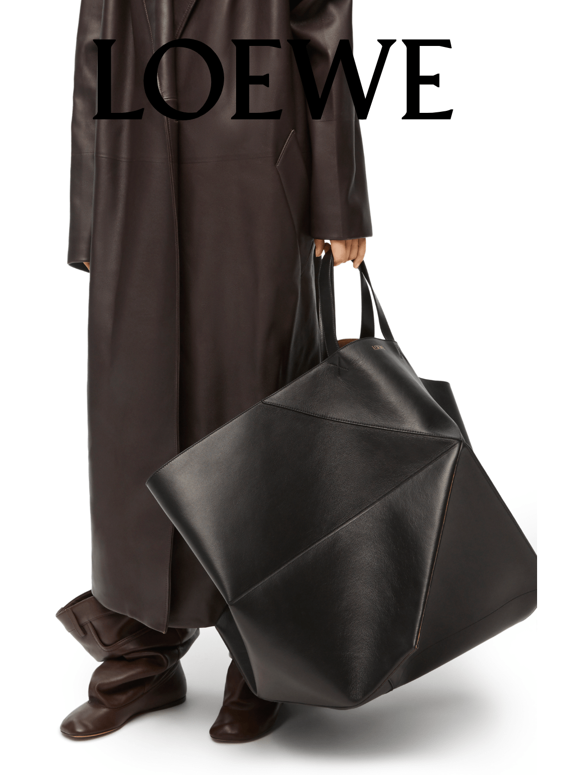 Loewe XXL Puzzle Fold Tote in shiny calfskin – The Hosta Loewe XXL Puzzle Fold Tote in shiny calfskin – The Hosta