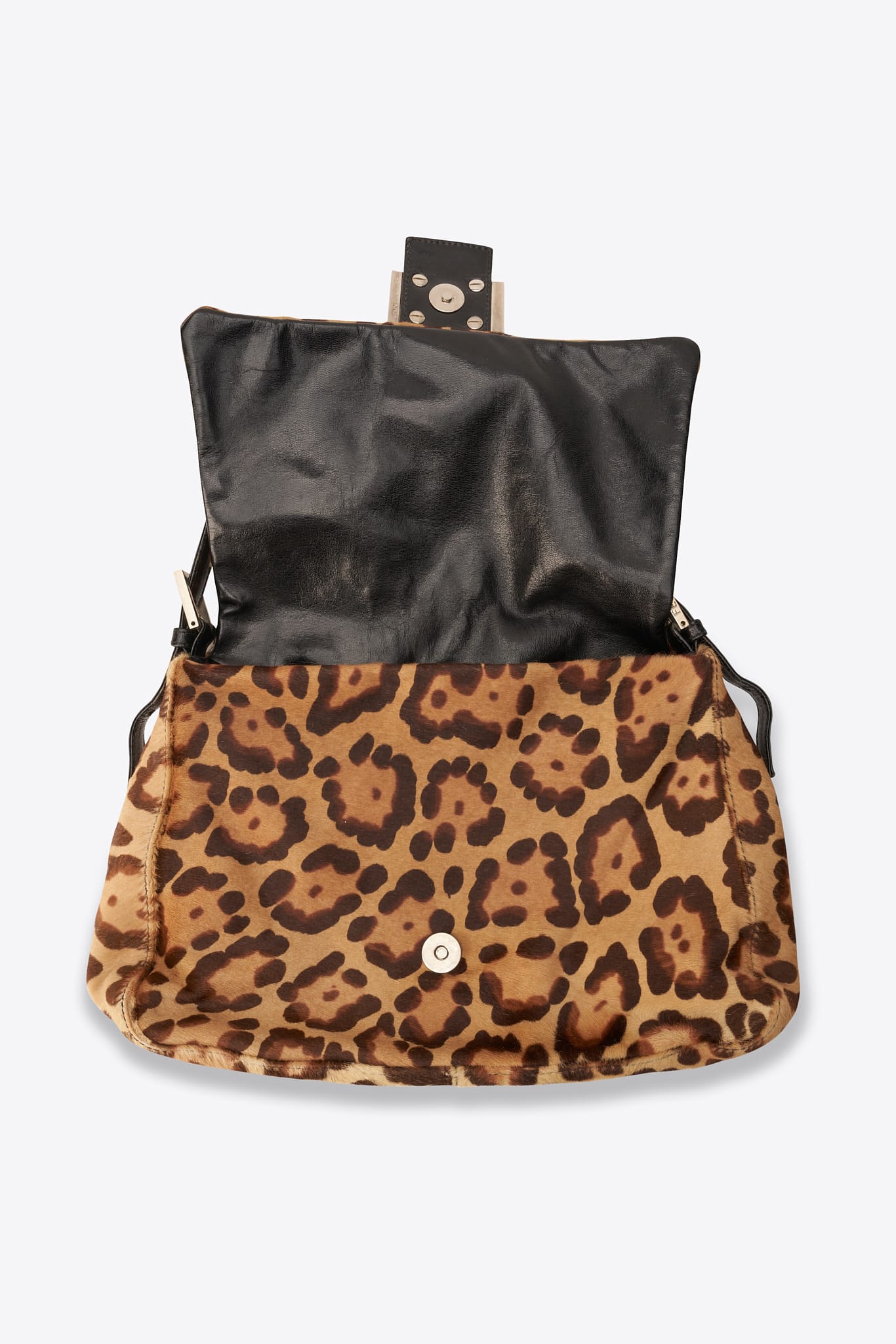 Fendi Vintage Mamma Baguette in Leopard Print Calf Hair