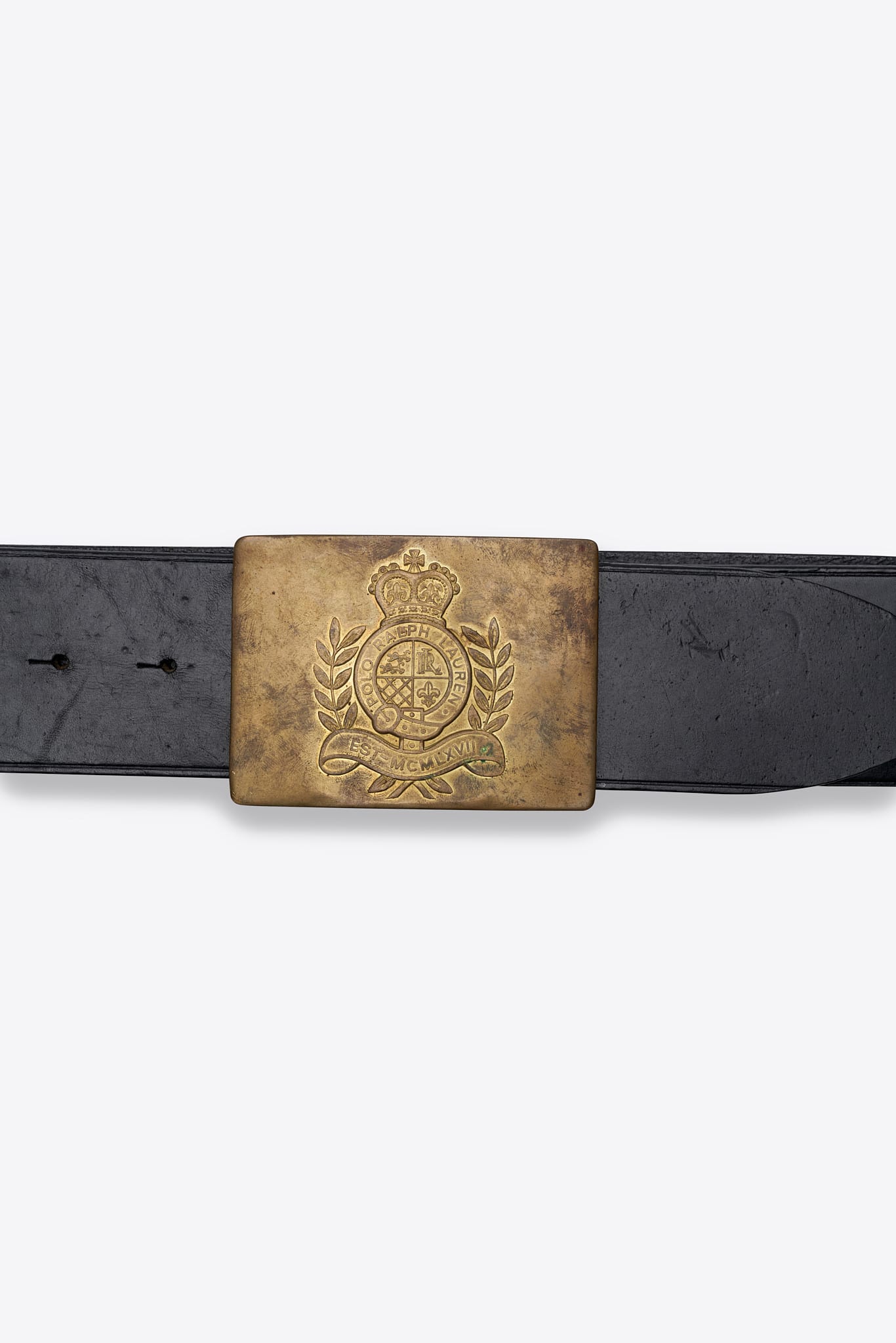Vintage Ralph Lauren Polo Crest Buckle Leather Belt