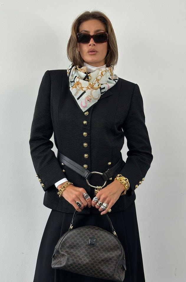 Vintage Celine Paris Black Blazer With Gold Buttons – The Hosta