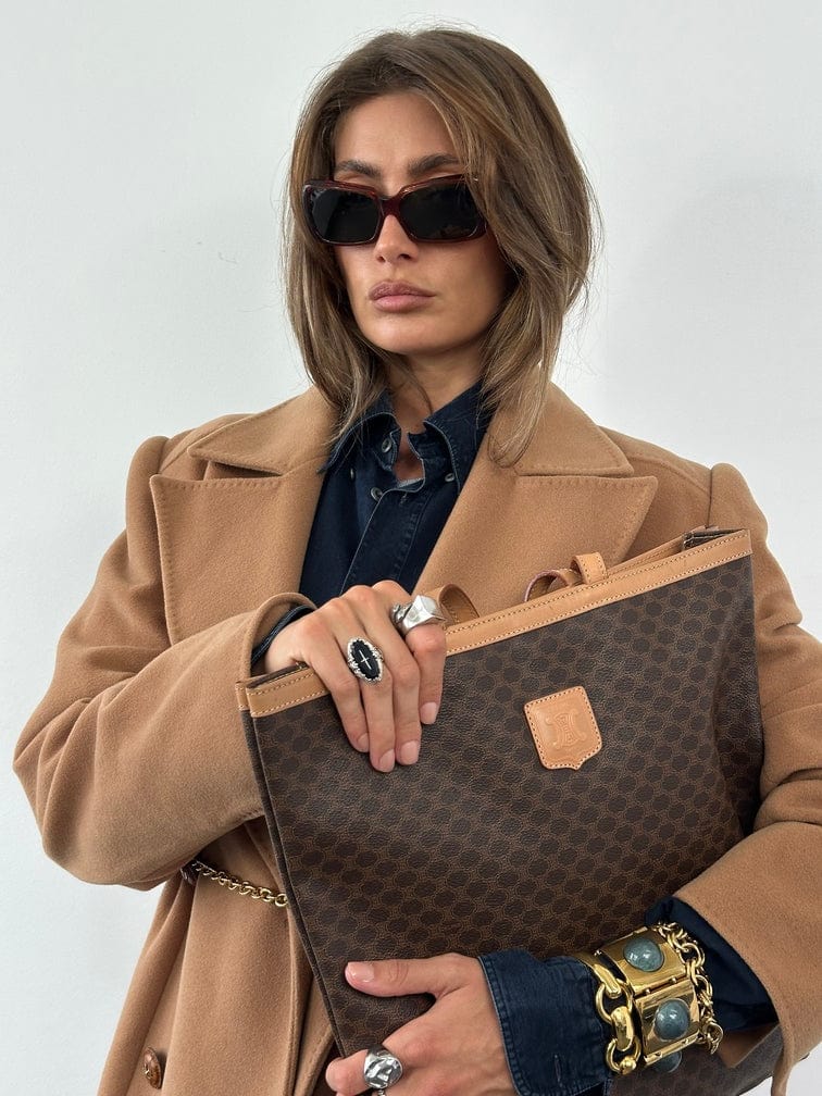 Vintage Celine Gold-Tone Cabochon Bracelet