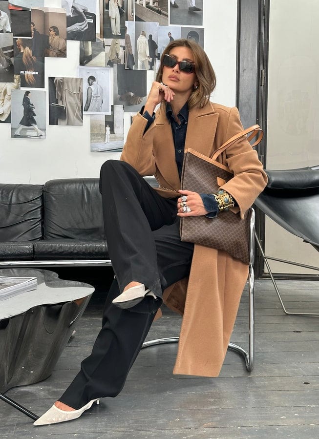 Vintage Celine Macadam Coated Canvas Tote with Vachetta Leather Trim