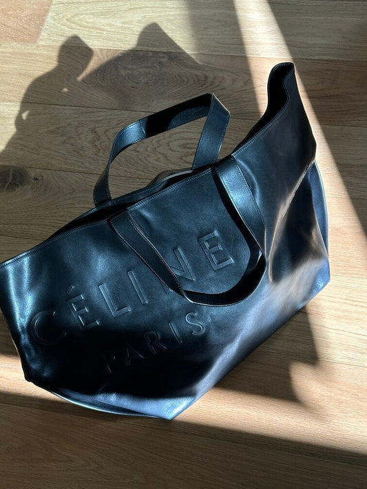 Céline Phoebe Philo Made In Tote Bag Large Black Leather