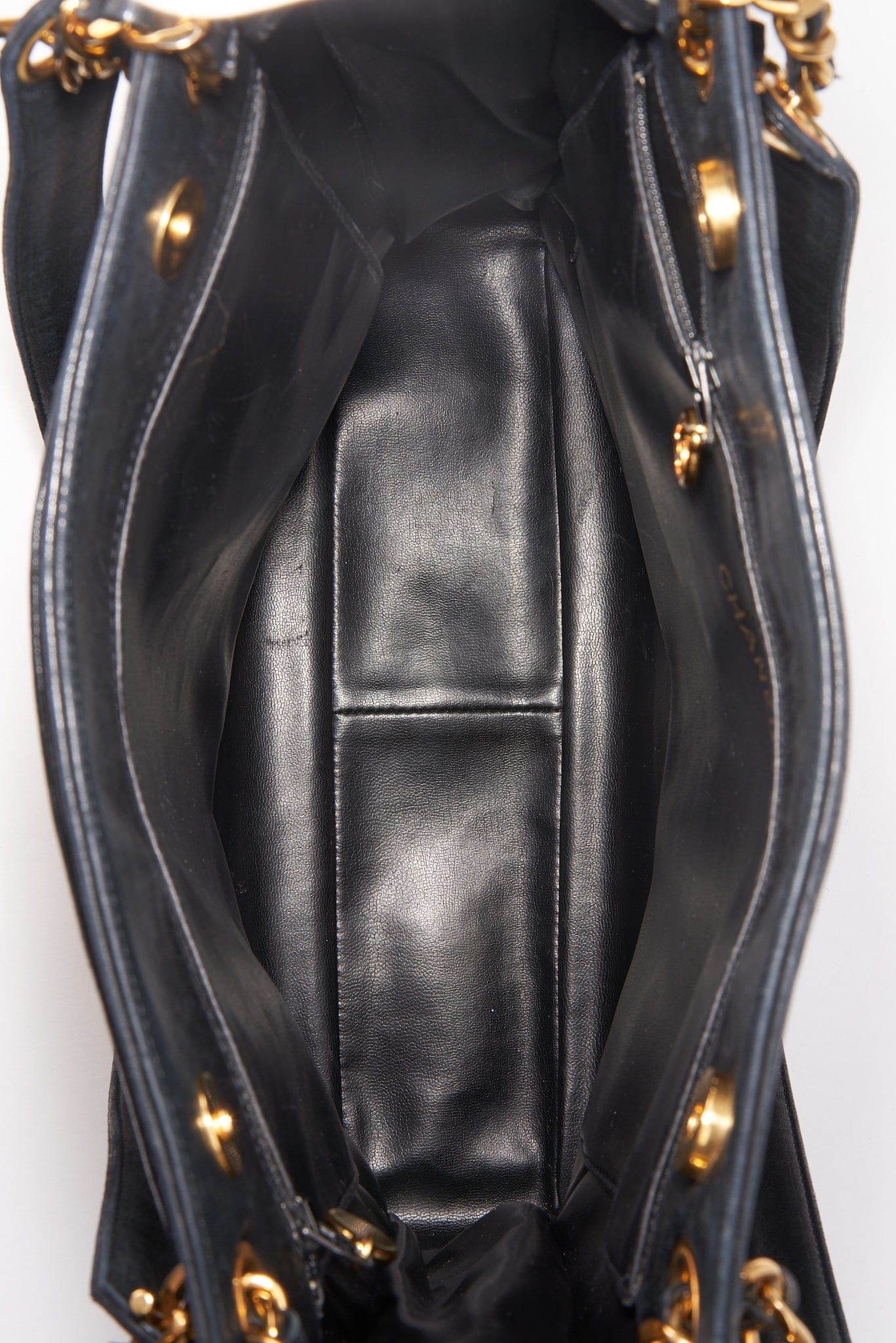 Vintage Chanel Black Leather Tote Bag – The Hosta