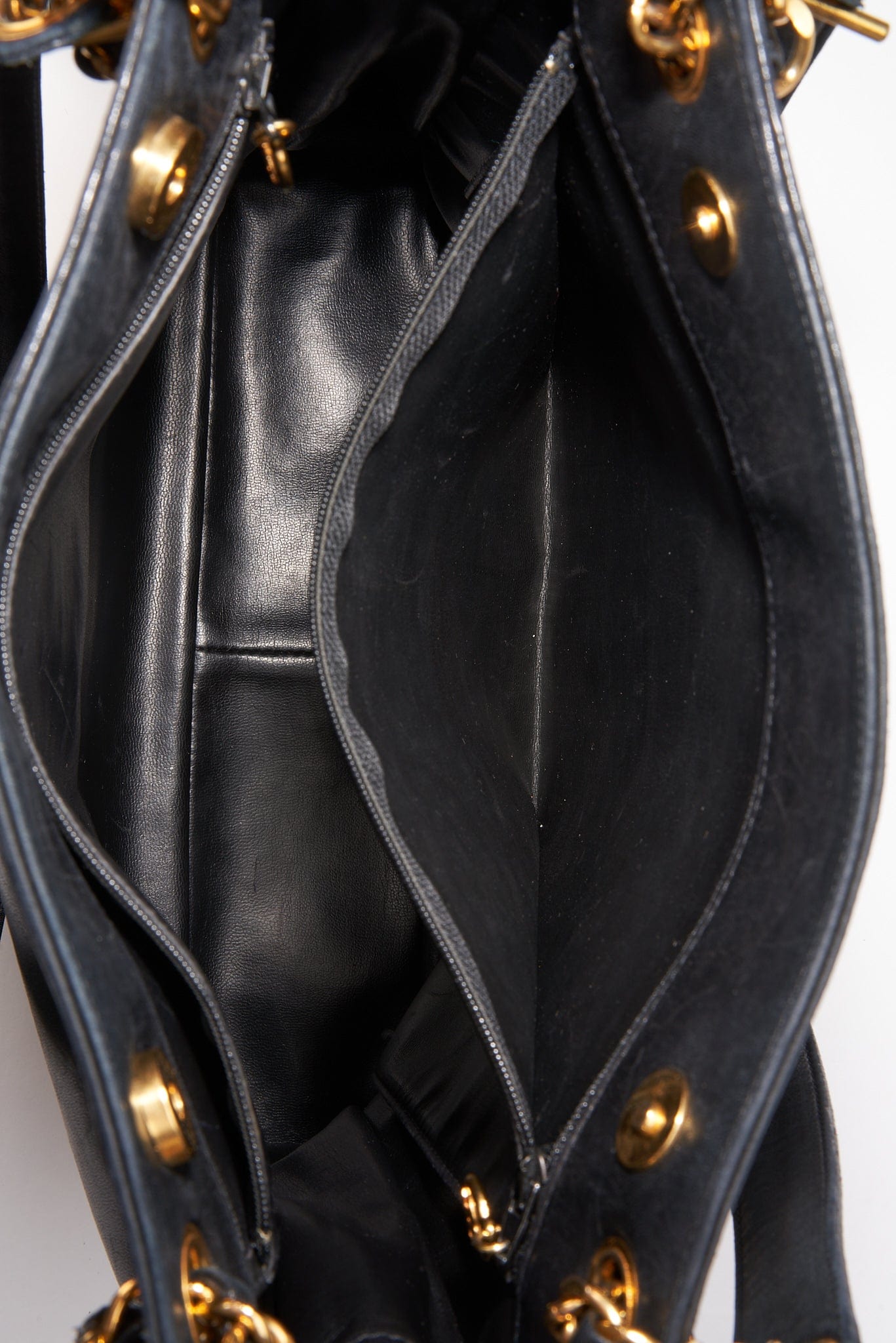 Vintage Chanel Black Leather Tote Bag