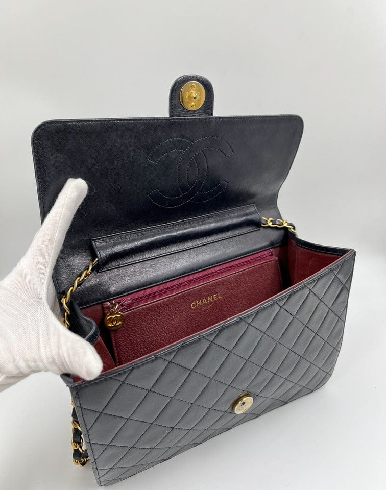 SOLD Beautiful and Rare Save 5k Chanel Vintage Classic Small Flap in  Dark Navy Lambskin Luxury Bags  Wallets on Carousell