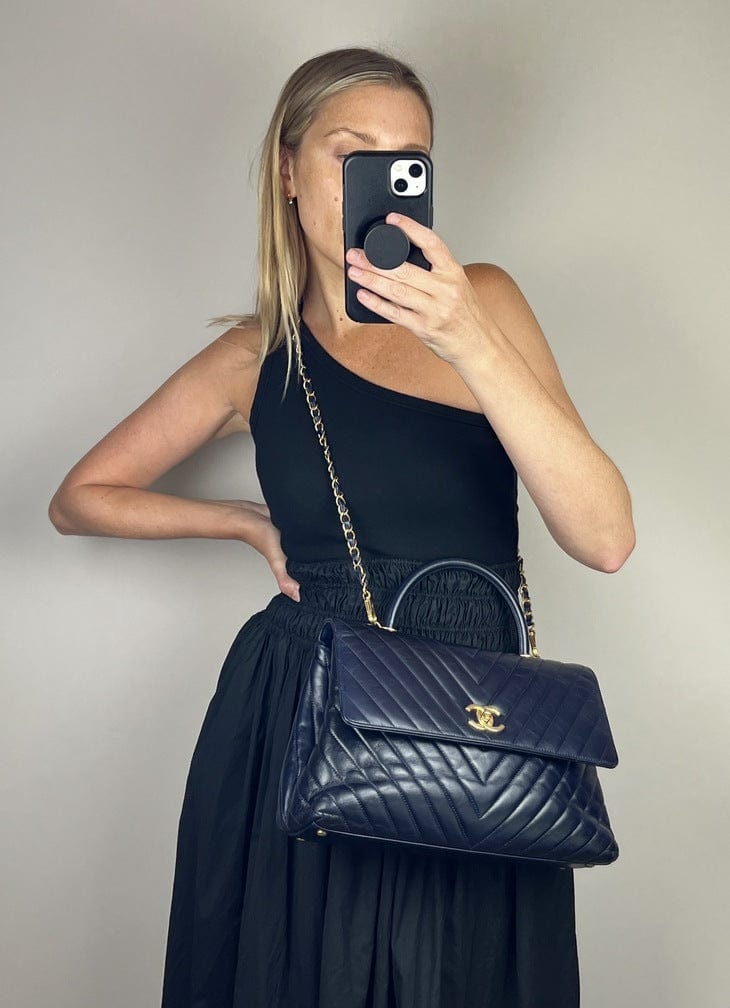 Chanel Chevron Quilted Coco Bag