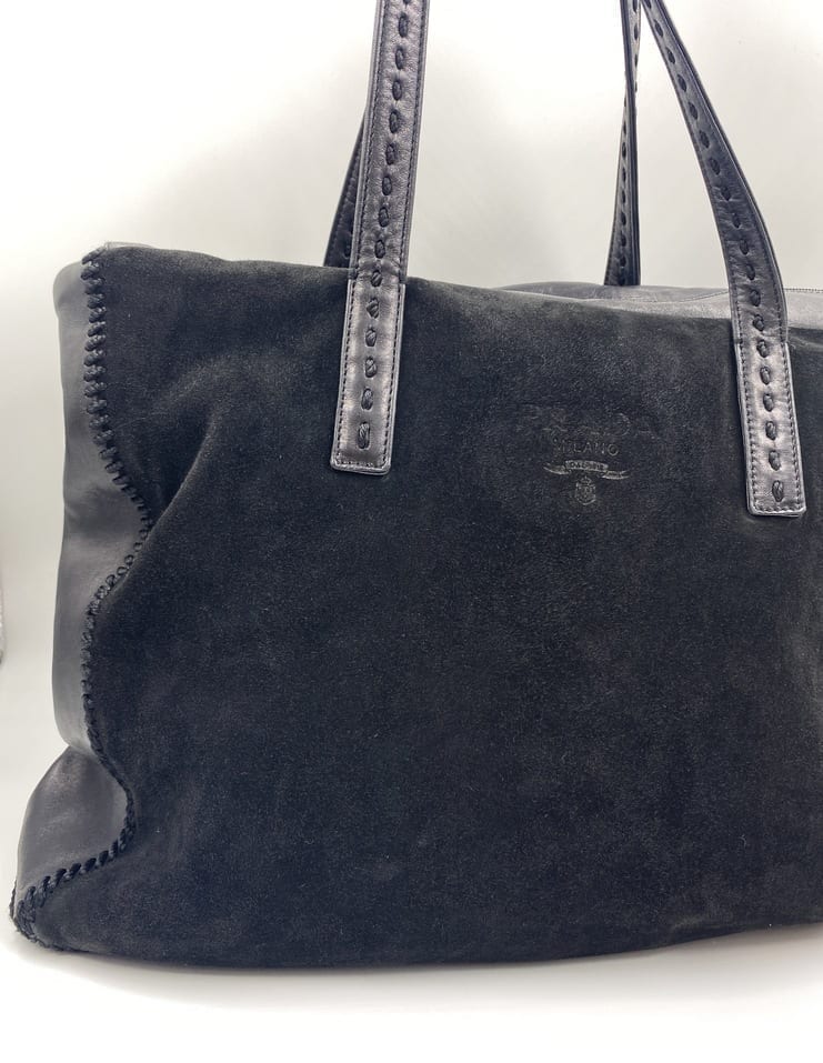 Vintage Prada Suede and Leather Tote