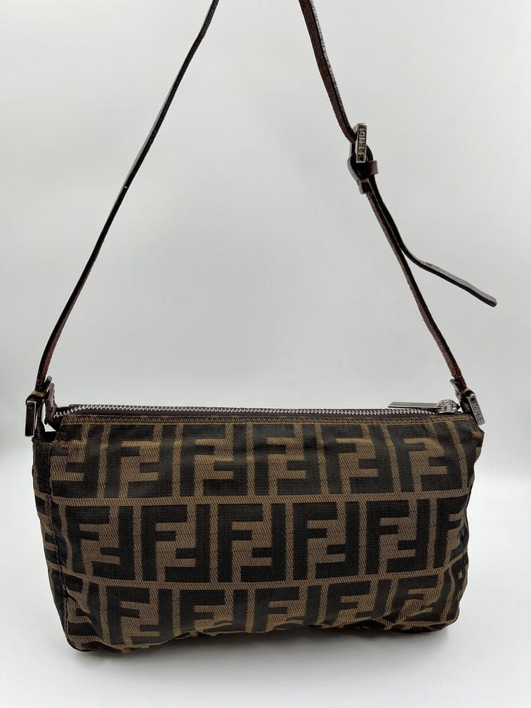 AUTHENTIC FENDI ZUCCA MINI BAGUETTE BAG SMALL SHOULDER BAG MADE IN ITALY  VINTAGE