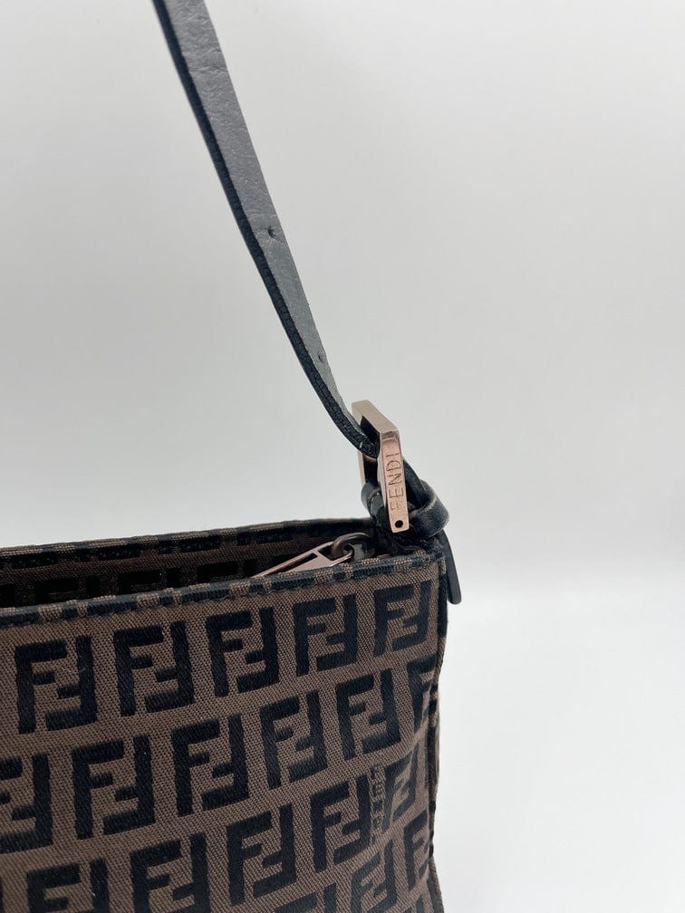 Fendi Black Zucchino Canvas Mini Pochette Bag Fendi | The Luxury Closet