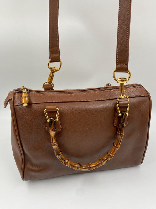 Gucci Brown Boston with Bamboo Handles