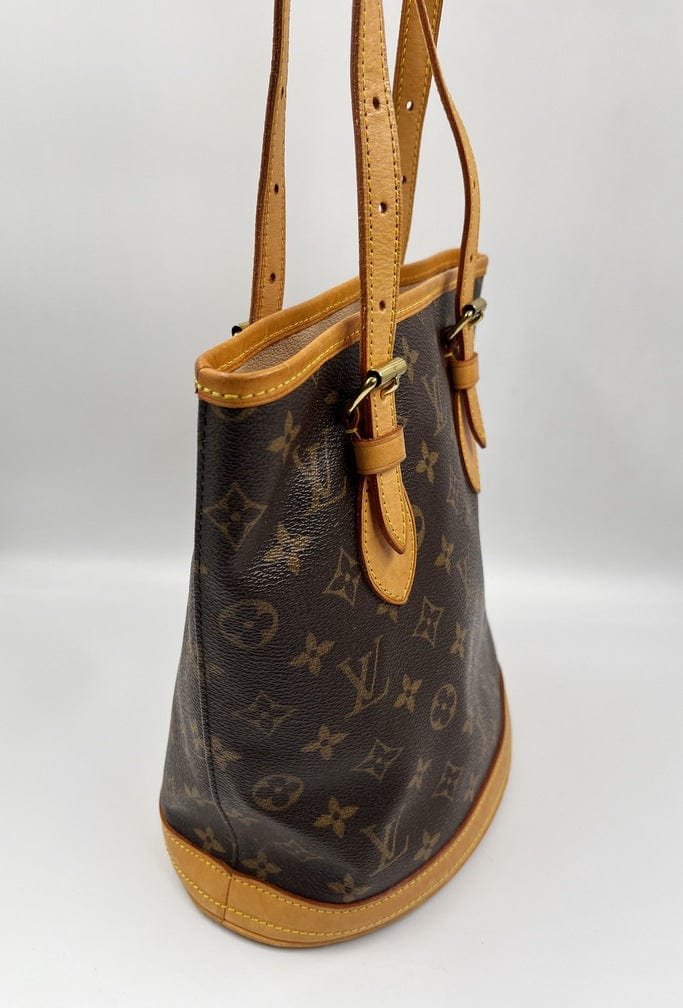 Louis Vuitton LV Petit Bucket Tote Bag Brown Monogram Vintage