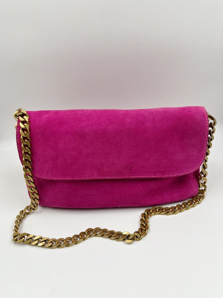 Céline Suede Gourmette Bag with Chunky Chain