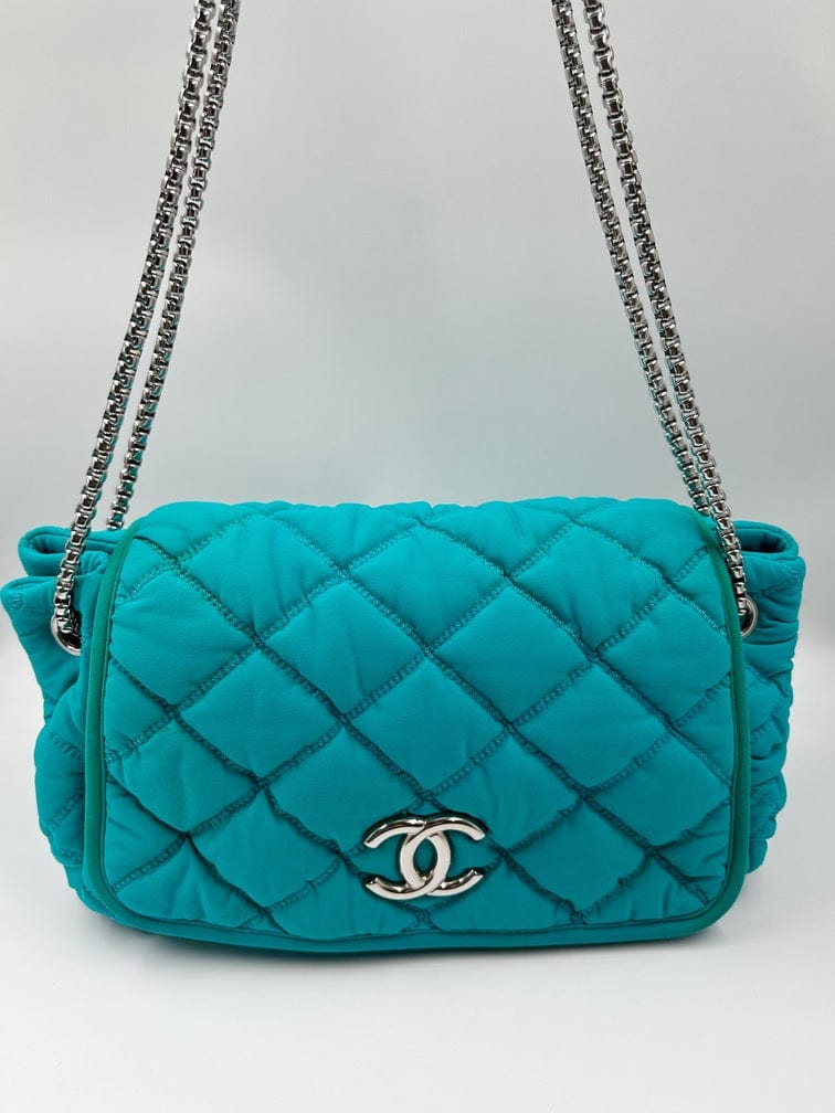 Chanel Bubble Quilted Shoulder Bag - Turquoise Blue – The Hosta