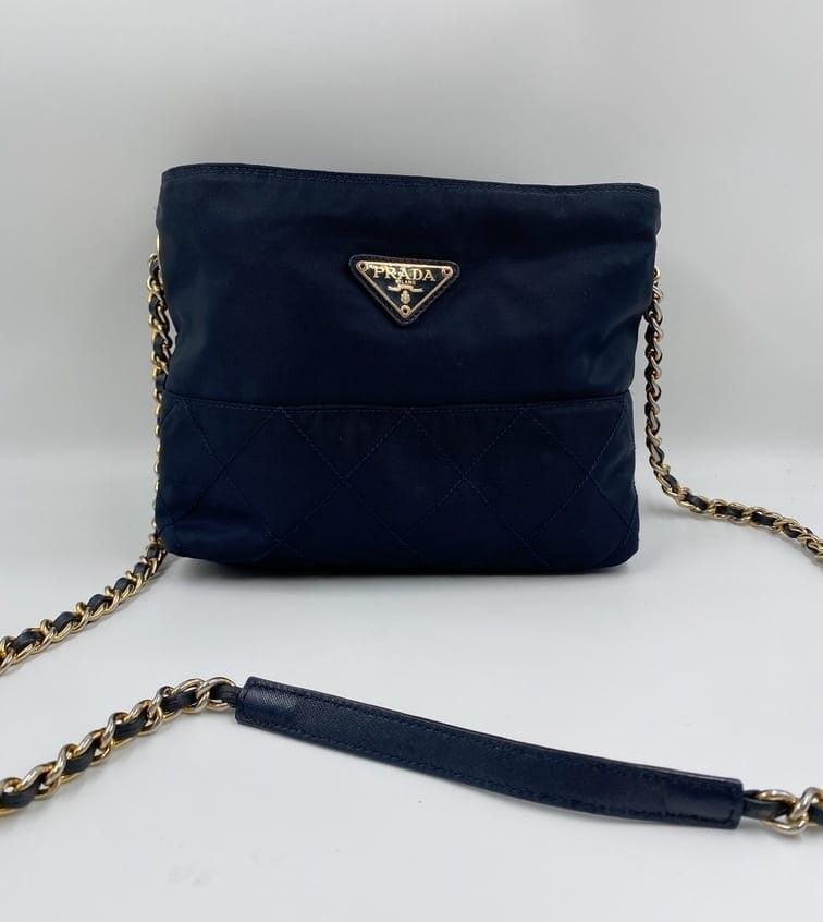 Prada Nylon Shoulder Bag with Chain Handle