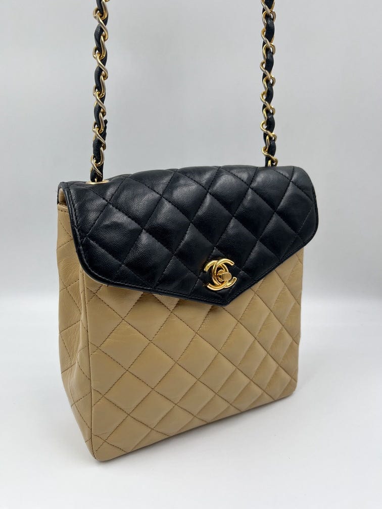 Chanel 2000 Bicolor Chocolate Bar Square Flap Bag