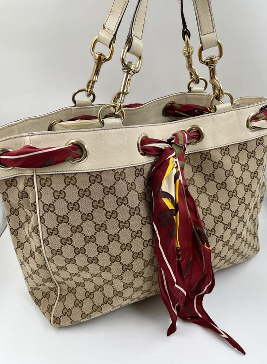 Gucci Positano Tote Bag with Scarf