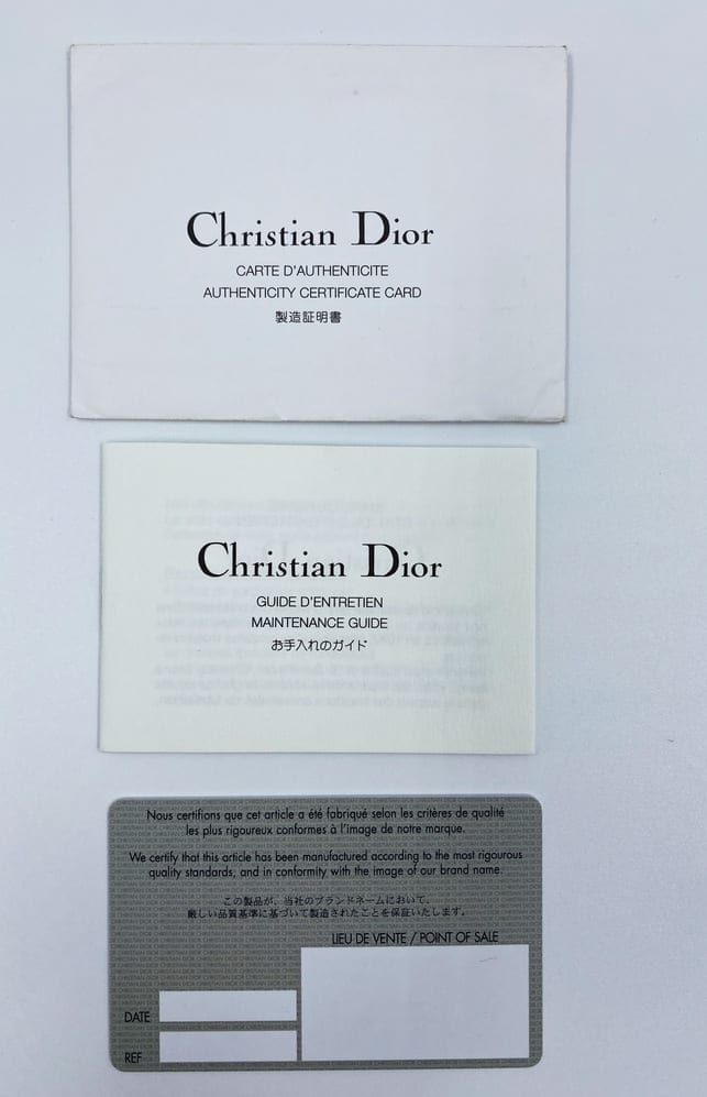 Dior certificate of authenticity Clearance