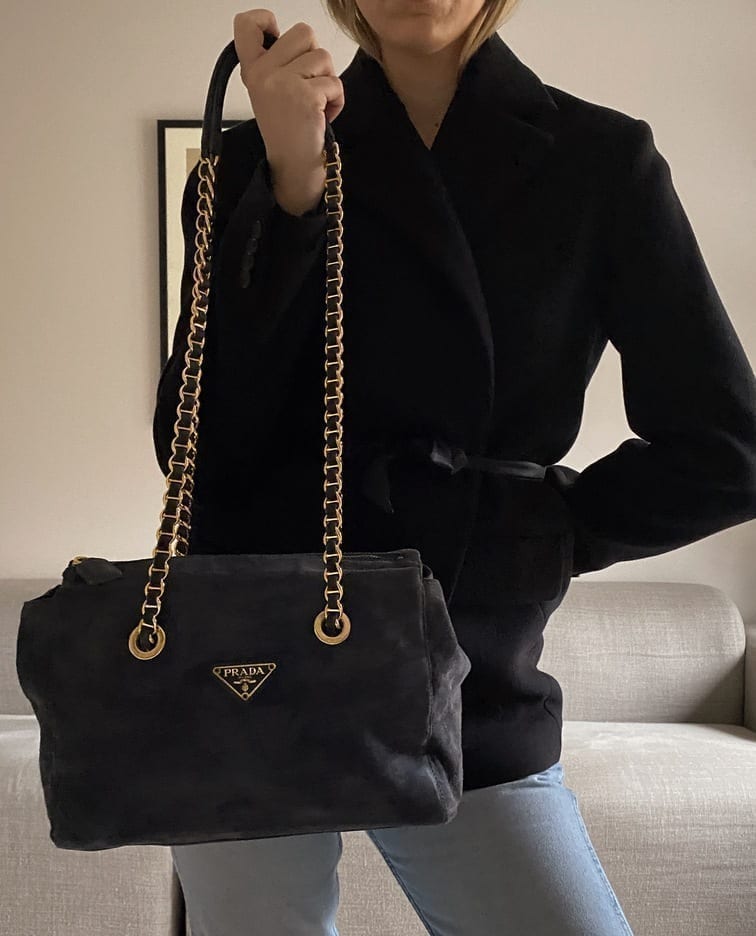 Prada suede tote bag Clearance