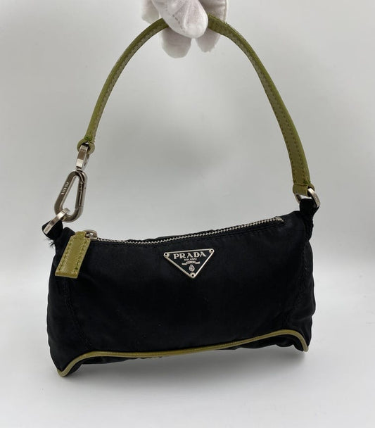 Prada - Nylon Shoulder Bag - Vintage - Pre-Loved - Black