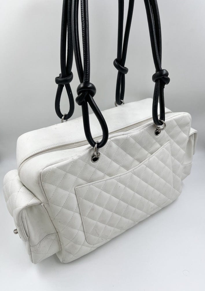 CHANEL Pre-Owned 2004-2005 Cambon Line Bowling Bag - White for Women