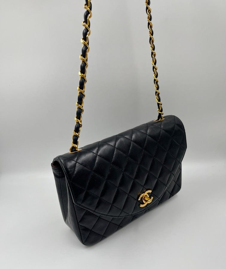 Chanel vintage black nylon flap bag Matte gold hardware !, Luxury