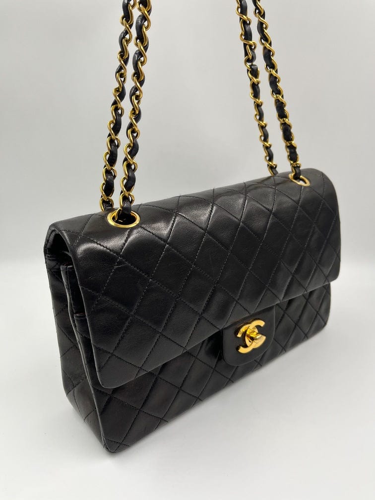Chanel Black Quilted Caviar Medium Classic Double Flap Gold