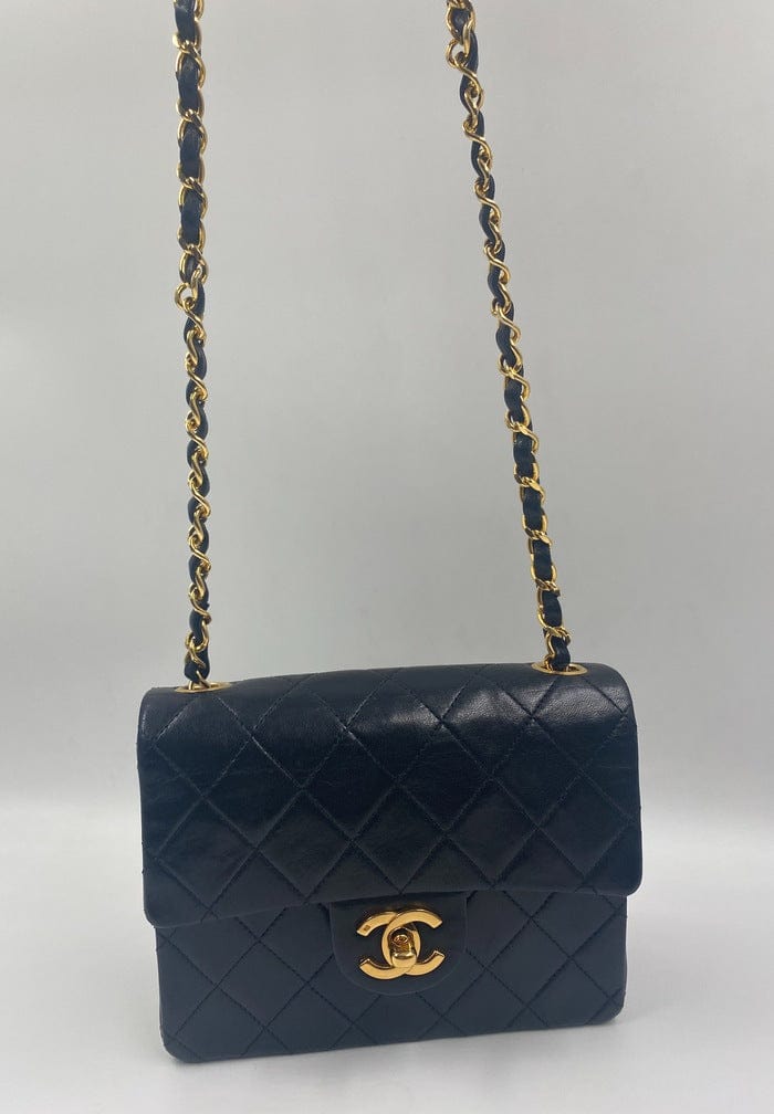 Chanel Classic Flap Small Square Bag - Navy – The Hosta