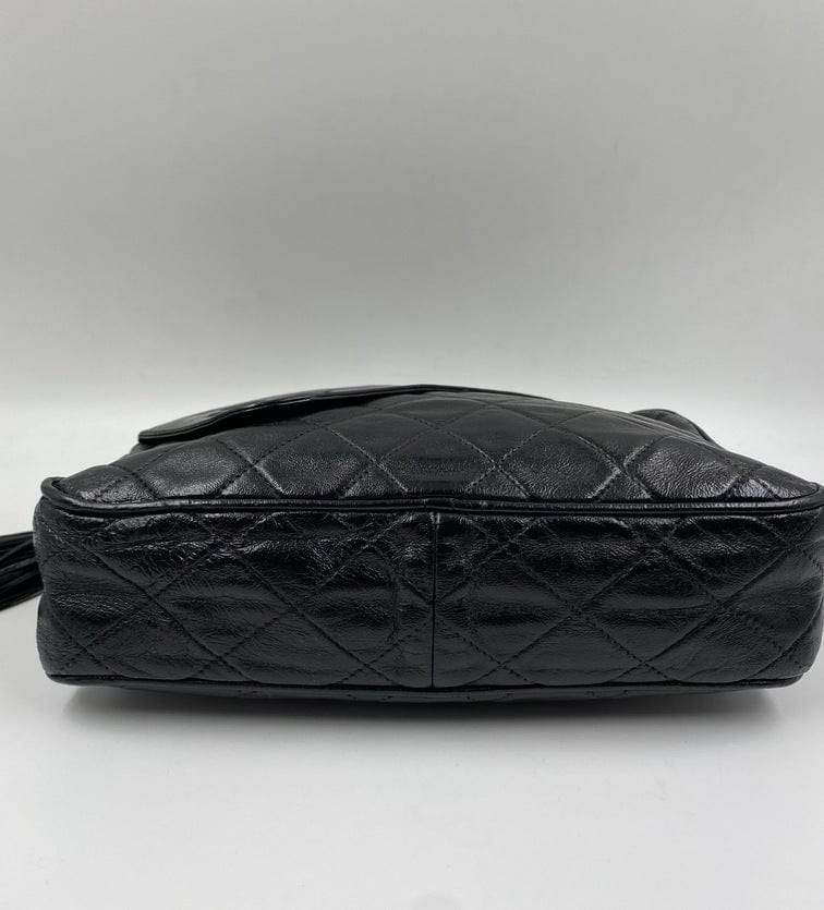 CHANEL Black Quilted & Smooth Lambskin Vintage Classic Shoulder Tote