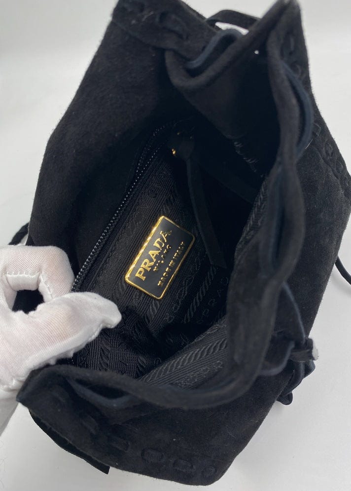 Prada Black Suede Fringed Bag