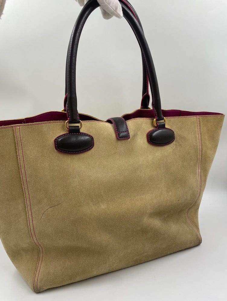 Vintage Loewe Suede Tote Bag