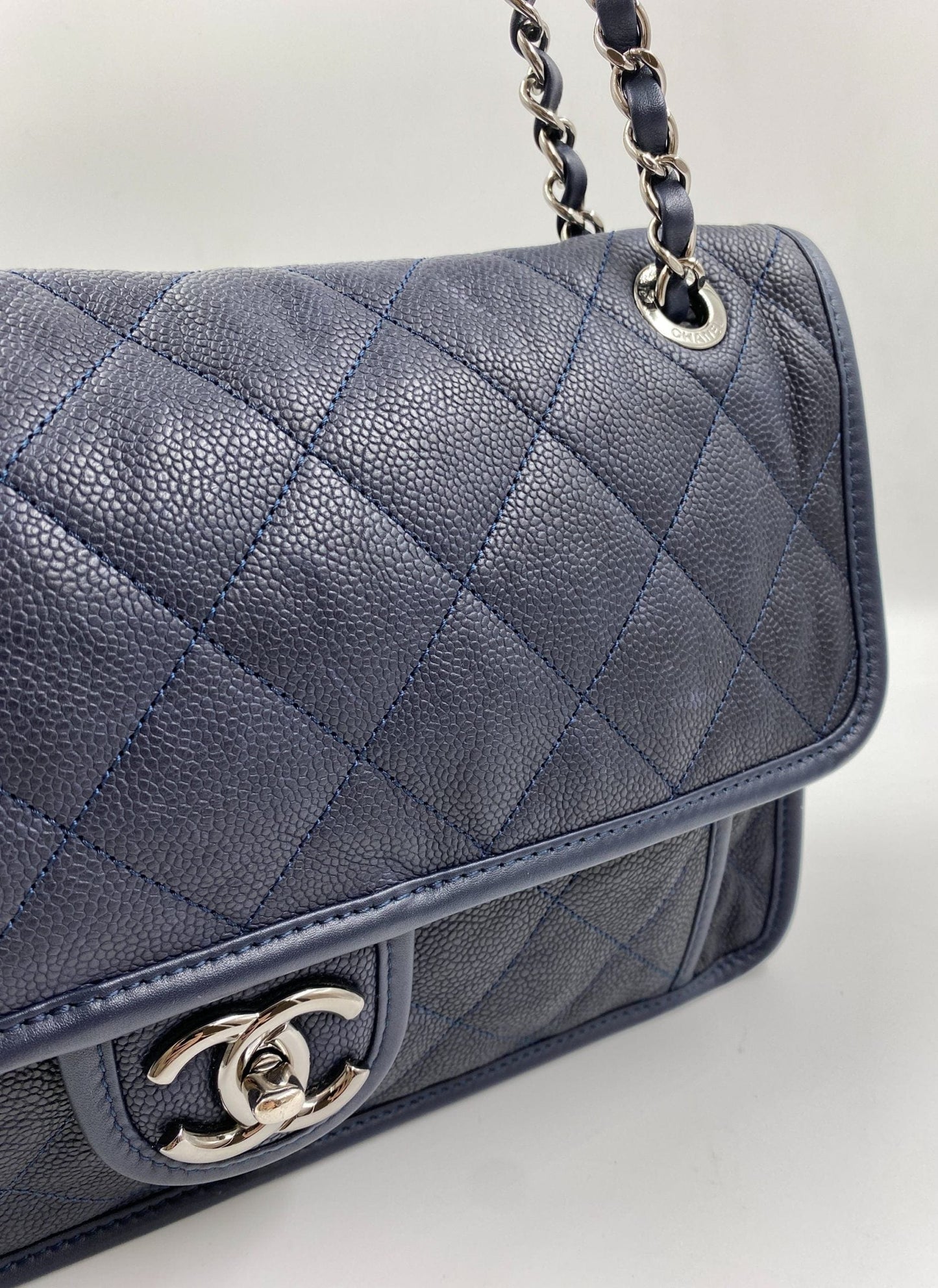 Chanel French Riviera in Beige Quilted Calfskin with Ruthenium Hardware -  SOLD