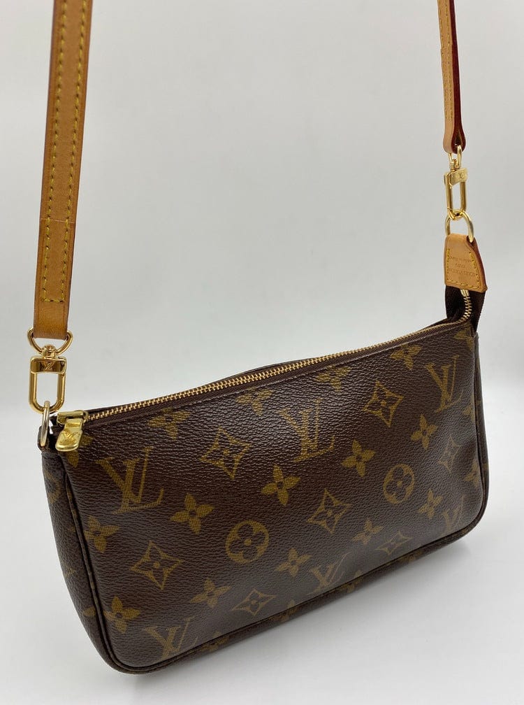 Louis Vuitton Pochette with shoulder strap and crossbody.