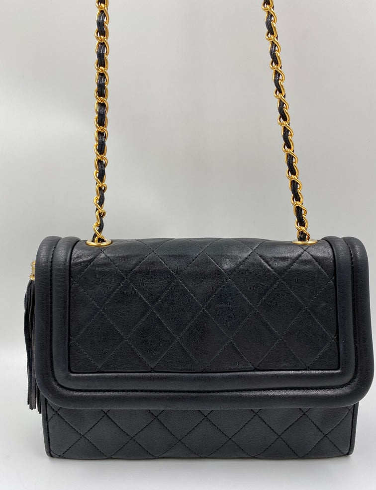 Vintage Chanel Black Flap - 468 For Sale on 1stDibs
