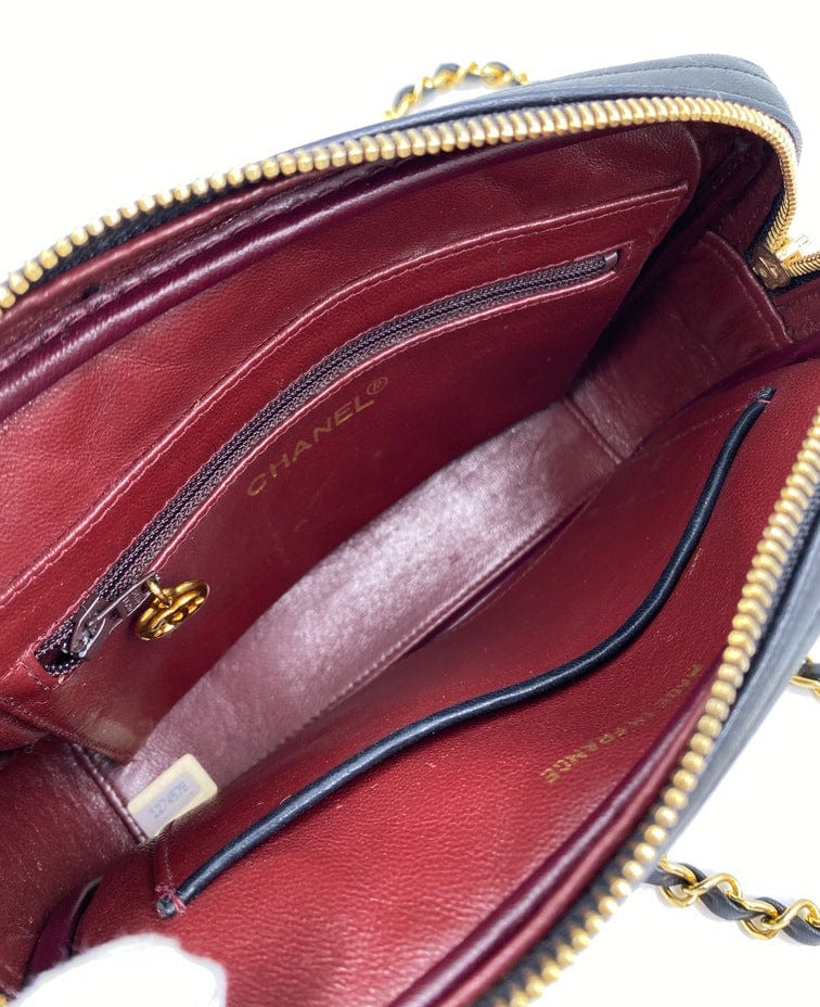 Chanel Red Vintage Chevron Camera Shoulder Bag – The Closet
