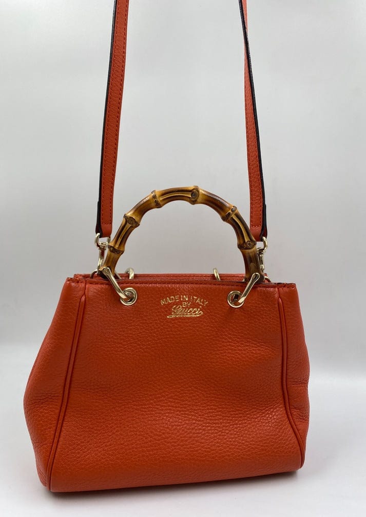 Gucci Leather Tote w Bamboo handle