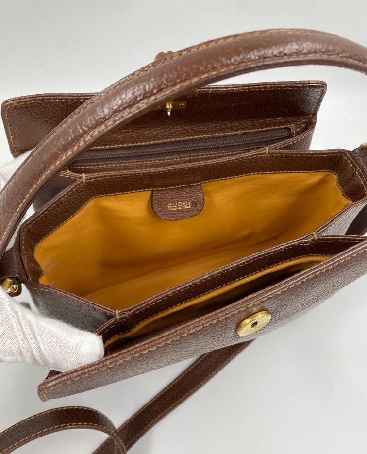Gucci Leather Bag w Bamboo clasp